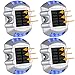 LEDMO Upgraded Solar Powered Outdoor Waterproof Solar Deck Lights 4 Pack (Blue)