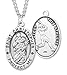 Heartland Men's Sterling Silver Oval Saint Christopher Baseball Medal