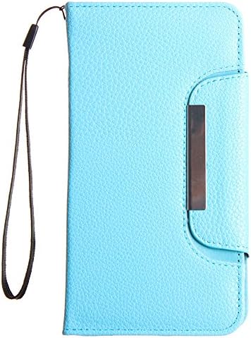 LG V10 - Compact Wallet Case with Detachable Slim Case, Card Slots and wristlet (Blue)