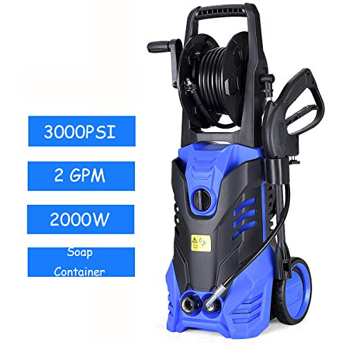 Goplus 3000PSI Electric High Pressure Washer Machine 2 GPM 2000W W/Deck