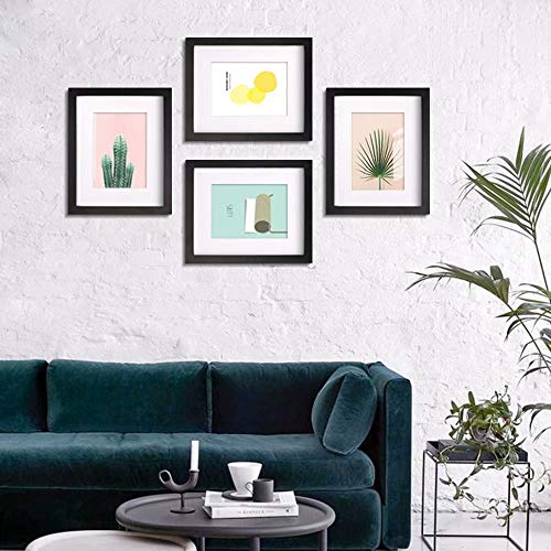 KINLINK 8x10 Picture Frames Black, Wood Frames with Acrylic Plexiglass for Pictures 4x6/5x7 with