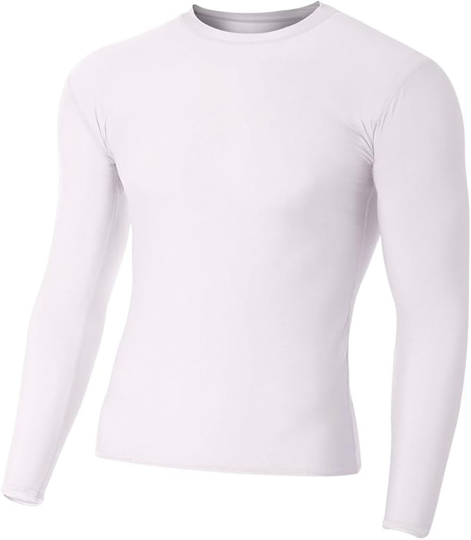 Amazon.com: A4 Sportswear White Adult XL Long Sleeve Compression: Clothing
