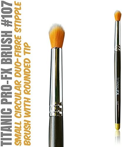 Titanic Pro-FX Brush 107 – Small Round Duo Fiber Stipple Brush – Prosthetic Makeup
