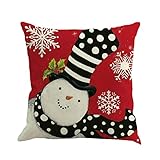 Goddessvan Christmas Snowman Printing Square Sofa Bed Home Decor Pillow Cover Cushion Cover 45cm45cm (45cm45cm, D)