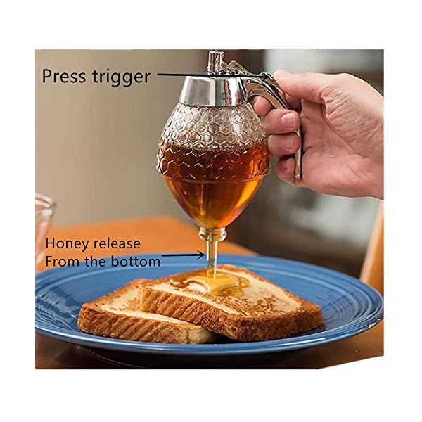 Honey dispenser, syrup dispenser, beautiful honey jar, honey