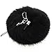 SODIAL(R) Black Rabbit Fur Ball Phone Cellphone String Charm Strap Anti Dust Plug 80mm