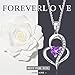 Love is The Beauty of Soul Sterling Silver Cubic Zirconia Love Heart Fashion Pendant Necklace for Women Girl Girlfriend(White)