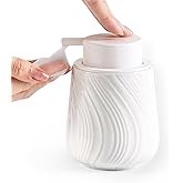 Agyiuns Foam Hand Soap Dispenser - 13.5 oz Ceramic foaming Hand soap Dispenser with Easy-to-Press Pump for Bathroom refillable Liquid Hand soap Dispenser (Foam-White)