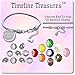 Timeline Treasures European Charm Bracelet With Bead Charms For Teen Girls, Stainless Steel Snake Chain, Rainbow Glass 7.5 Inch