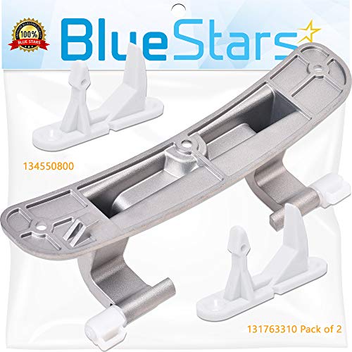 Ultra Durable 131763310 Washer Door Striker & 134550800 Washer Door Hinge with Bushings Kit Replacement by Blue Stars - Exact Fit for Frigidaire & Kenmore Washers