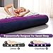 Queen Air Mattress, Inflatable Single High Airbed for Guests, Blow up Raised Air Bed for Camping with Electric Air Battery Pump, Purple