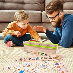 AugToy Wooden Montessori Toys for 1 2 3 Year Old Toddlers Fine Motor Skills Toys Color Shape Matching Sorting Puzzles Box Educational Learning Toy for Kids 1-3 Boys Girls Christmas Birthday Gifts - Image 8