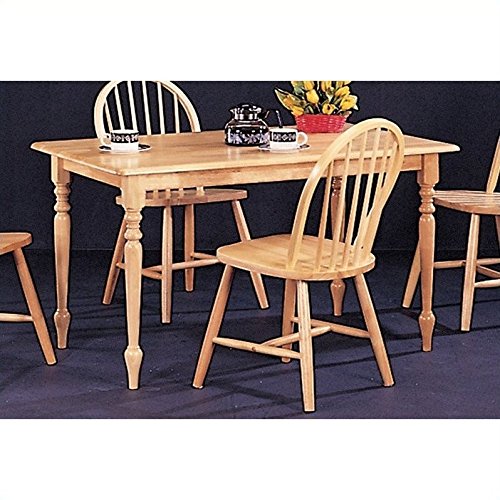 Coaster Rectangular Butcher Block Farm Dining Table,Solid  Natural Wood Finish