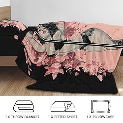 Sexy Girl Duvet Cover Floral Bedding Twin XL 3