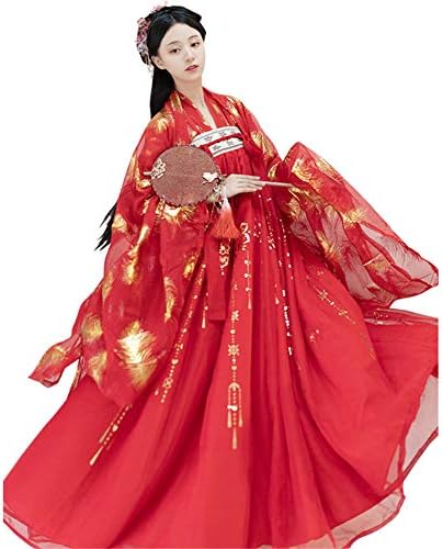 トーダー 漢服 コスプレ 衣装 レディース ワンピース 写真撮影 中国服 唐装 ステージ 宮廷 古代 古典文化祭 舞台服装ペアルックコスプレ パーティードレス 学園祭 仮装 広い袖 レッドl B0814cwpd1 2 450円