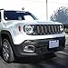 Xprite Black 7pcs ABS Front Grill Grille Inserts Compatible with 2015-2017 Jeep Renegade
