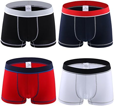 Men's 4 Pack Ultimate Comfort Soft Waistband Boxer Briefs Assorted Colors