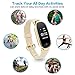 ZKCREATION Fitness Tracker for Women Activity Watch and Heart Rate Monitor IP67 Waterproof Smart Bracelet with Sleep Monitor Pedometer Calorie Compatible with Android and iOS（Gold）