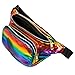 GenericABCDEFG FZGJ Fanny Pack-PU Waterproof Rave Festival Hologram Travel Waist Bag (Rainbow-02)