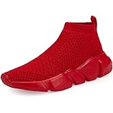 YAVY Kids Sneakers for Boys Tennis Shoes Girls Sock Sneakers for Kids Slip on Shoes Breathable high top Athletic Lightweight Walking Running Shoes