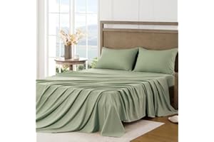 FreshCulture Full Sheet Set - Ultra Soft Sheets Full Size Bed - Brushed Microfiber - Deep Pockets - Easy Care - Cooling & Breathable - 4 Pieces Hotel Luxury Full Size Bed Sheets (Sage Green)