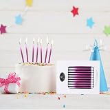 URAQT Birthday Candles 24 Pcs Metallic Tall Candles with Holders 5.1 in White view 5
