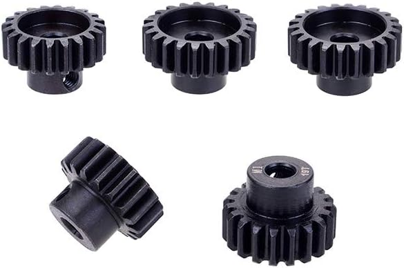 DollaTek 5PCS M1 5mm 18T 19T 20T 21T 22T steel metal Pinion Engine Gear for Rc Car 1/8 Brushed Brushless Motor - Image 3