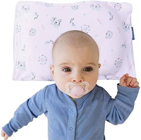 Baby Pillow for Head Shaping and Preventing Flat Head,Memory Foam Newborn Infant Protective Pillow and pillowcase-13 x 9.1