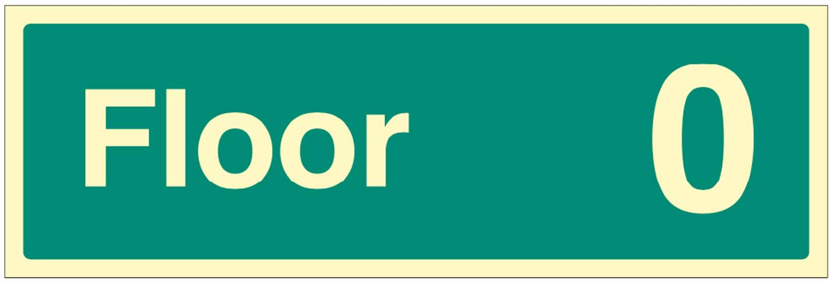 Floor 0 Photoluminescent Rigid Sign