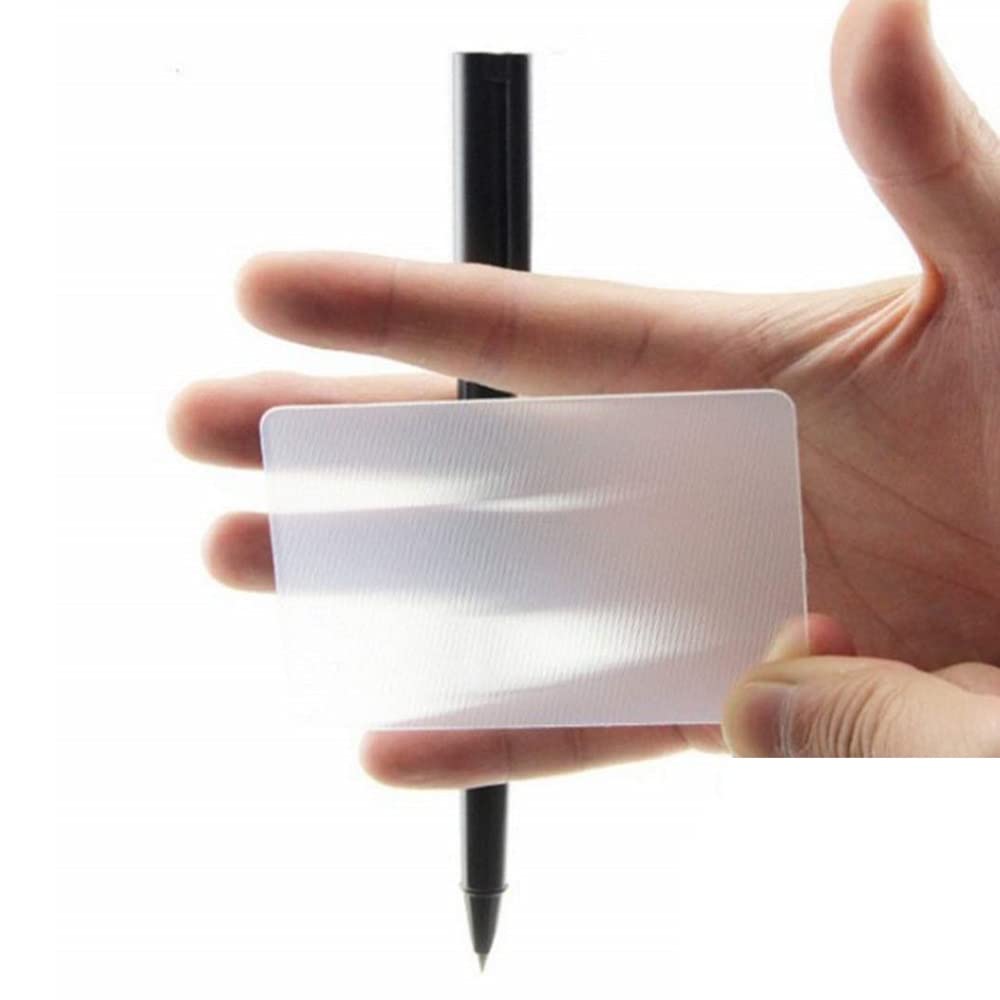 MilesMagic Magician's Lubor Lens Gimmick | Illusion Plastic Sleeve Invisible Card for Creative See Thru Mentalism | Close Up Real Street Stage Magic Tricks