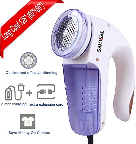 Lint Remover Clothes Fuzz Fabric Shaver - Lint Shaver Machine for US Standard Electric Sweater Shaver Defuzzer with Extra 66 Inches Long Cord, Replacement Blade and Brush by Tengyes