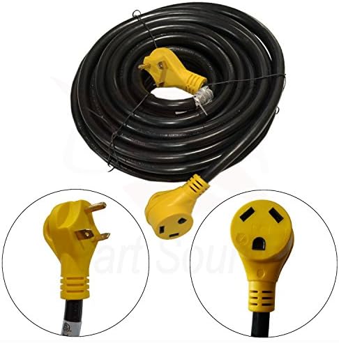 50 Foot RV Extension Cord 30 Amp Power Supply Cable for Trailer Camper Motorhome