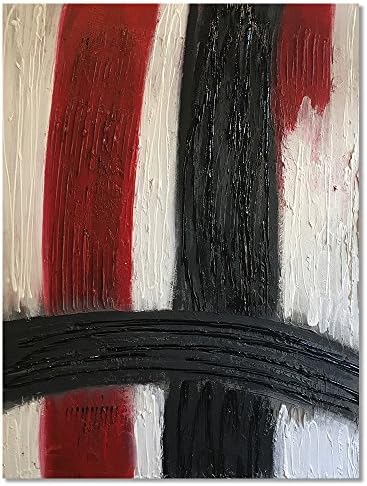 Red &amp; Black Abstract Painting, Black &amp; Red Wall Art, 18" x 24"
