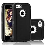 iPhone 5C Case, FOGEEK Dual layer Anti Slip 360 Full Body Cover Case PC and TPU Shockproof Waterproof Protective for Apple iPhone 5C ONLY(Black)