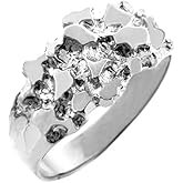 Nugget Rings Polished 925 Sterling Silver The Knight for Men (Size 11.5)