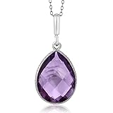 Gem Stone King 6.50 Cttw Amethyst Teardrop Pendant