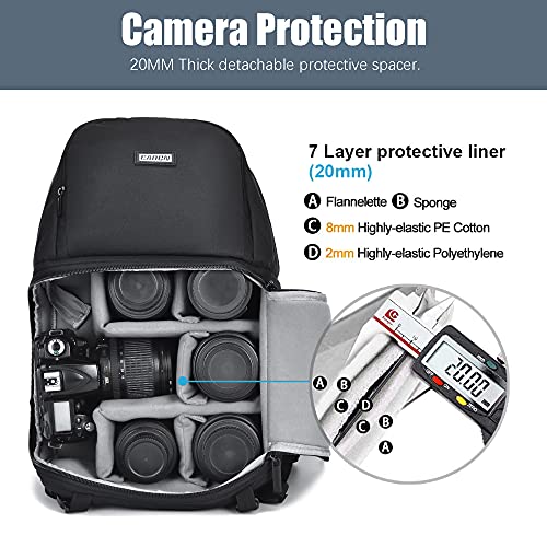 CADeN Camera Backpack, DSLR/SLR/Mirrorless Photography Camera Bag Large