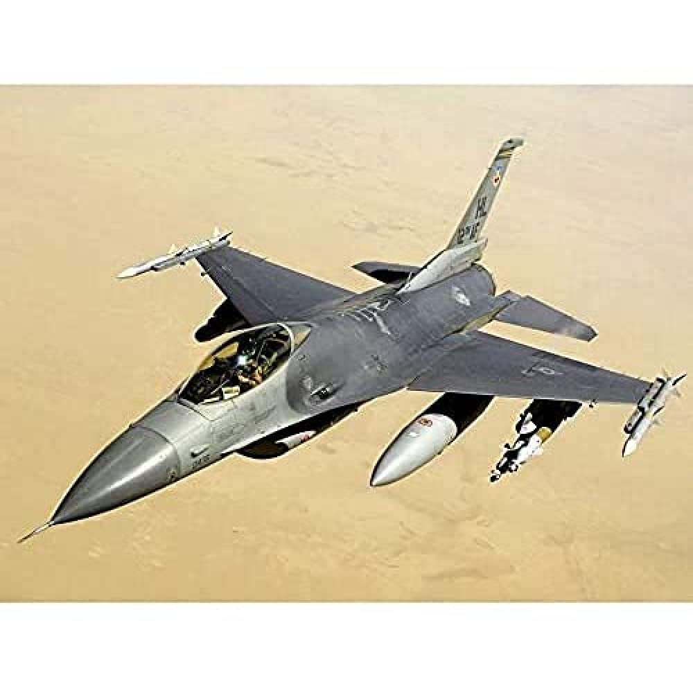 Dunaway Military USA F-16 Fighting Falcon Photo Art Print Canvas Premium Wall Decor Poster Mural