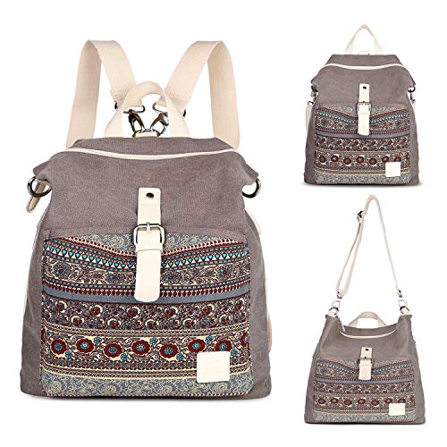 Backpack Purse Women Girls Canvas School Backpack/Book Bag/Rucksack Convertible Shoulder bag Casual Daypack