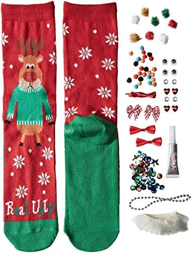 Real Ugly Women's 9-11 Design Your Own Christmas Tree Sock Kit