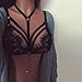 Botrong Sexy Women Floral Lace Bralette Bustier Crop Top Sheer Triangle Bra Shirt Vest Wire Free (L, Black)