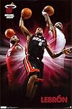 (22x34) Miami Heat Lebron James Triple Dunk Sports Poster