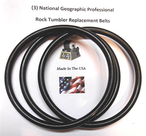 Rockhound's First Choice Nat'l Geo Belts Replacement Drive Belts for National Geographic Pro Rock Tumbler- 3 pack