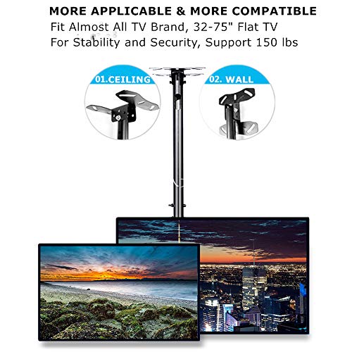 EZCHEER Ceiling TV Mount, 360 Degree Swivel TV Wall Mount Support 175 lbs, Fits 22 to 65" LED