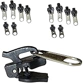 12Pcs Black Fix Zip Puller -3 Sizes Zip Slider Repair Instant Kit -Instant Kit Fix Black Zipper Rescue -Zipper Set for Jacket