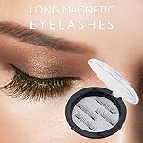 Longer False MAGNETIC Eyelashes by Essy -Cover the entire eyelids ,Cruelty Free, Dual Magnets, No Glue, Magic 3D Fake Lashes Extension - Ultra Soft & Natural Look & Handmade 4 PCS (Brown)