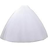 SuBleer A-line Hoopless Petticoat Crinoline 6 layers And 8 layers Underskirt Slips Hoopless Petticoat for Wedding Dress