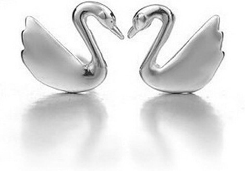 925 Sterling Silver swan Stud Earrings