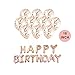 Rose Gold Birthday Party Decorations | Happy Birthday Banner & 18 Inch Confetti Balloons Set | Perfect for Bachelorette Bridal Shower Engagement Graduation Sweet 16 or 30th Birthday Decorations | 25Pc