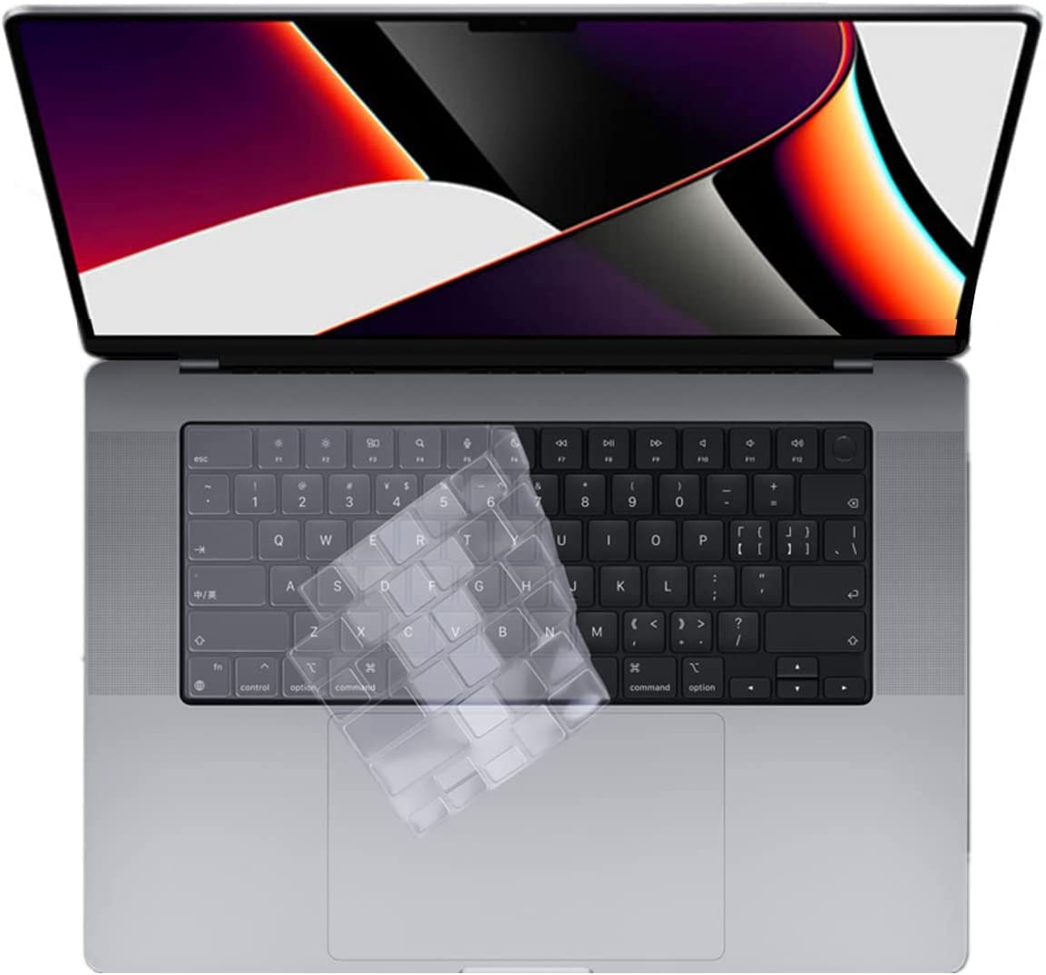 Se7enline Compatible with Macbook Keyboard Cover Skin for Mac Neo & Air 13/15 & Pro 14/16 inch M5 M4 M3 M2 M1 A18 Pro 2026/2025/2024/2023/2022/2021 Silicone Waterproof Dustproof EU Layout, Transparent